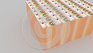 50 euro banknote stack 3d illustration