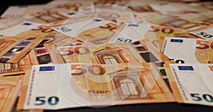 50 Euro banknotes as background and pattern