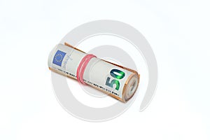 50 euro bills on white background 10