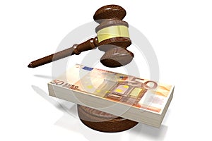 50 Euro currency - justice concept - 3D illustration