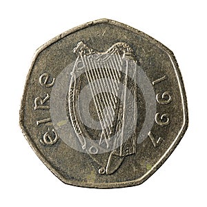 50 irish pence coin 1997 reverse