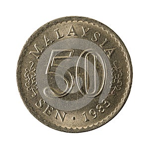 50 malaysian sen coin 1983 obverse