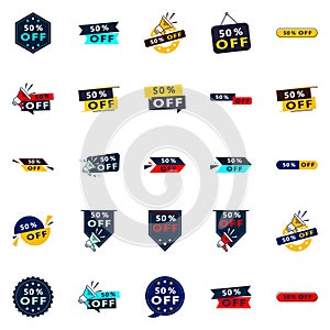 50% off - A pack of different vector designs for sales promotion