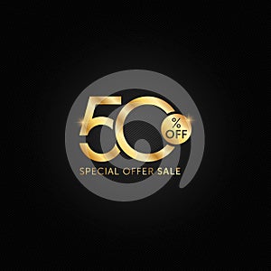 50% off. special offer 50% sale and discount label, tag vector design illustration