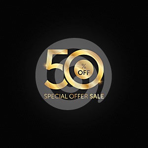 50% off. special offer 50% sale and discount label, tag vector design illustration