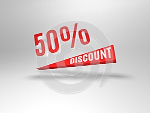 50 percent discount symbol.