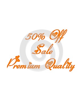 50 percent off premium quality icon business label sticker white background