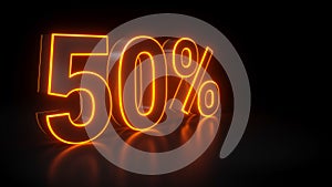 50 Percent Off, Sale Discount - 3D Illustration