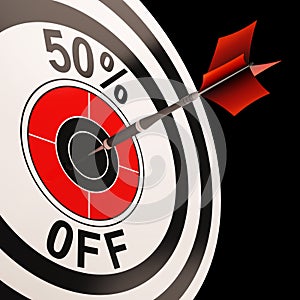 50 Percent Off Shows Percentage Reduction On Price