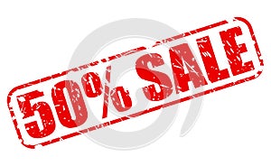 50 PERCENT SALE red stamp text