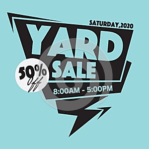 50 Percent Yard Sale Campaign Promotion Sale Banner, Drive Sales Concept