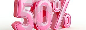 50% sales pink symbol, AI generated