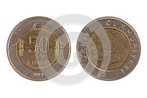 50 turkish kurus coin