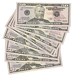 50 US dollars banknotes photo