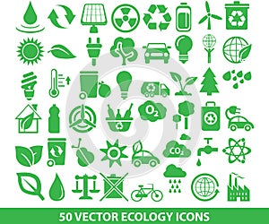 50 vector ecology icons