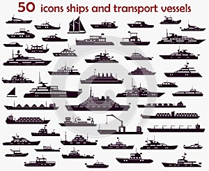 50 vector icons ships