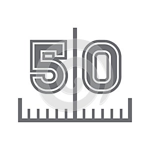 50 yard line on american football field. Vector illustration decorative design