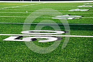 50 Yard Line at Football Field