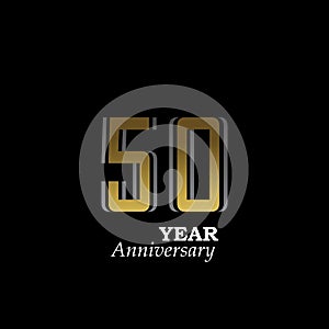 50 Year Anniversary Logo Vector Template Design Illustration gold and black
