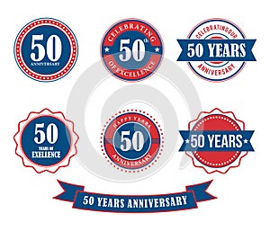 50 years anniversary badge emblem stamp vector