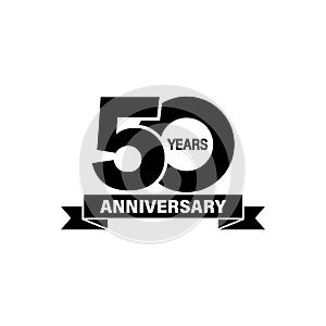 50 years anniversary banner. Vector on isolated white background. EPS 10