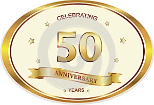 50 years anniversary birthday celebration icon logo vector illustrarion