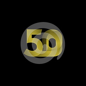 50 Years Anniversary Celebration Gradient Gold Vector Template Design Illustration