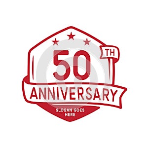 50 years anniversary celebration hexagon design template. 50th anniversary logo. Vector and illustration.