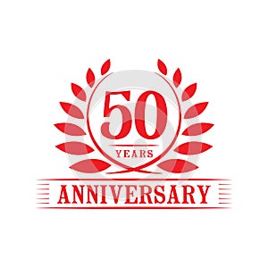 50 years anniversary celebration logo. 50th anniversary luxury design template. Vector and illustration.