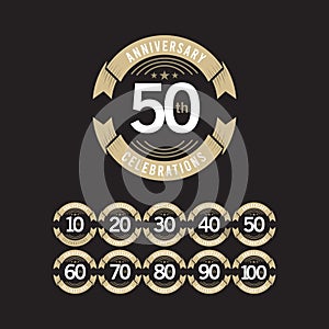 50 Years Anniversary Celebration Logo Vector Template Design Illustration