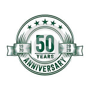 50 years anniversary celebration logotype. 50th years logo. Vector and illustration.