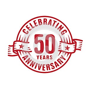 50 years anniversary celebration logotype. 50th years logo. Vector and illustration.