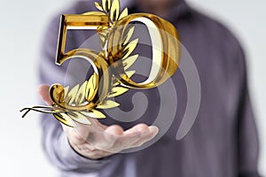 A 50 years anniversary celebration logotype with elegant celebration