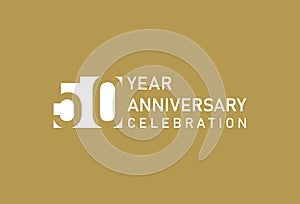 50 years anniversary celebration logotype on gold Background