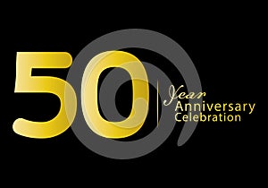 50 years anniversary celebration logotype gold color vector, 50th birthday logo, 50 number, anniversary year banner, anniversary