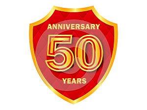 50 years anniversary celebration logotype golden vector image