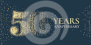 50 years anniversary celebration vector icon, logo