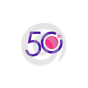 50 Years Anniversary Celebration Vector Template Design Illustration