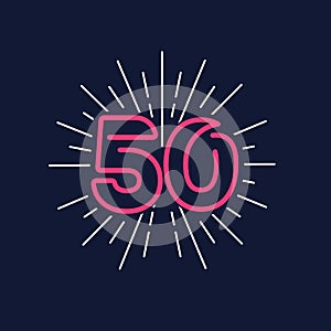 50 Years Anniversary Celebration Vector Template Design Illustration