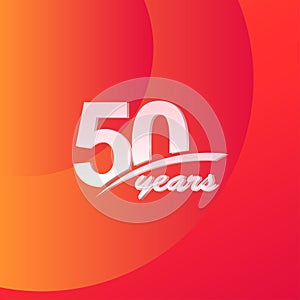 50 Years Anniversary Color full line elegant Celebration Vector Template Design Illustration