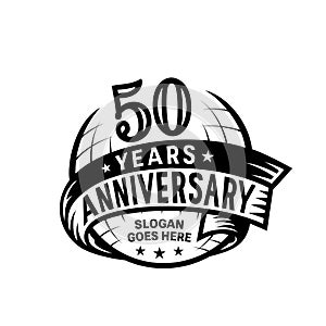 50 years anniversary design template. Anniversary vector and illustration. 50th logo.