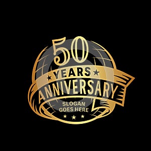 50 years anniversary design template. Anniversary vector and illustration. 50th logo.