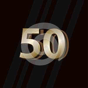 50 Years Anniversary Gold Elegant Number Vector Template Design Illustration