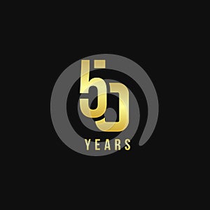 50 Years Anniversary Gold Number Vector Design