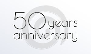 50 years anniversary icon. 50th celebrating logo. Design element or banner for birthday, invitation, wedding jubilee. Vector