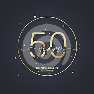 50 years anniversary logo template. 50th birthday, wedding anniversary icon. Trendy symbol image. Vector EPS 10. Isolated on
