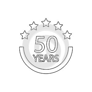 50 years anniversary sign. Element of anniversary illustration. Premium quality graphic design icon. Signs and symbols collection