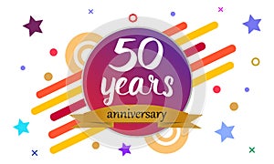 50 years anniversary vector background. A big company celebrate date