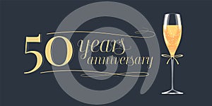 50 years anniversary vector icon, logo