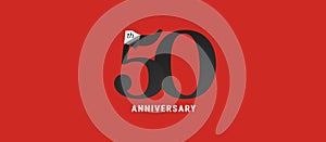 50 years anniversary vector icon, logo. Design element with elegant sign